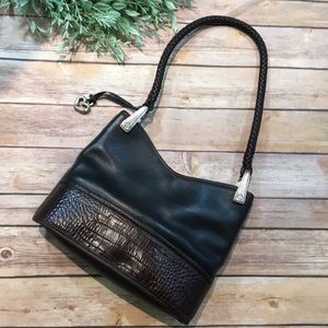 Brighton Brown Cordovan Croc Leather Purse Bag